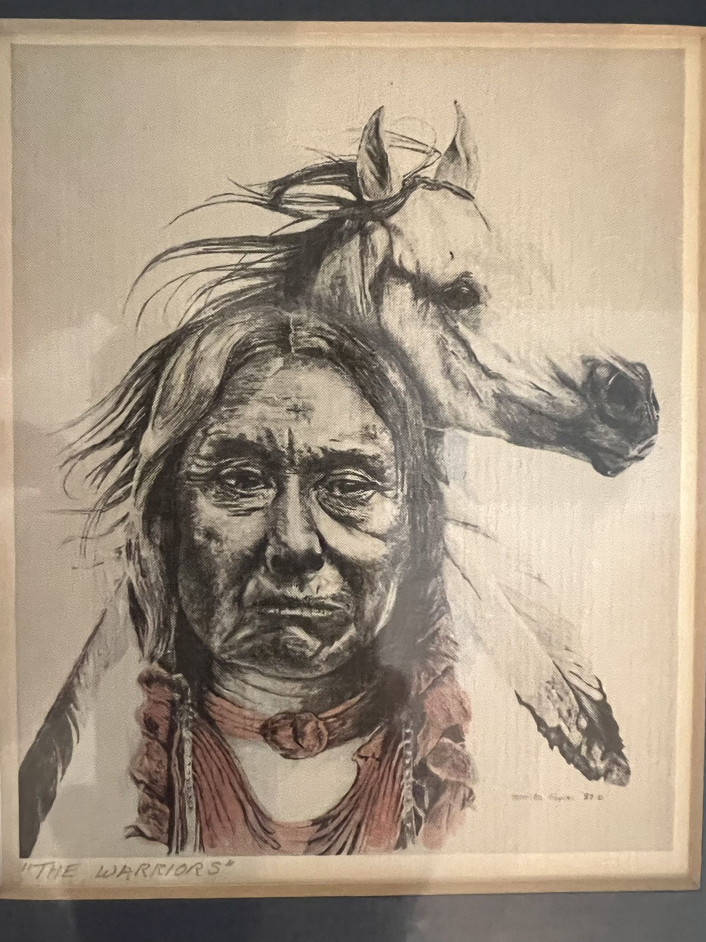 “Indian Duo” Hand Signed Print By Marita Parisi Art Named “The Warriors” And “Ancient One”