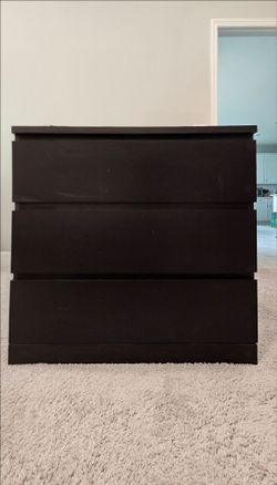 IKEA MALM 3-Drawer Dresser Black-Brown