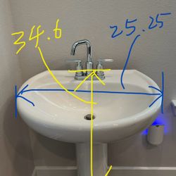 Pedestal Sink & Moen Faucets