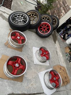 JDM Work NR4 Racing 4x100 15x6.5 Offset 32 Red for Sale in Moreno