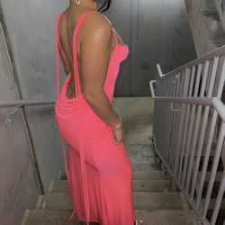 Pink Low Back Dress
