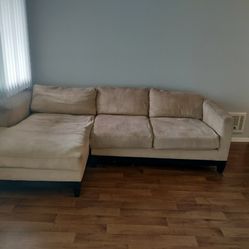 Beige L-shaped Couch