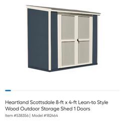 8ft x 4ft Lean-to Wood Storage Shed Kit