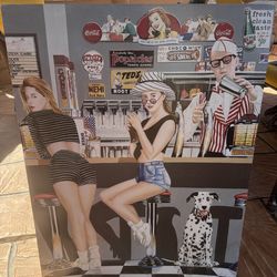 Vintage Coca Cola Halfmoon Diner Poster