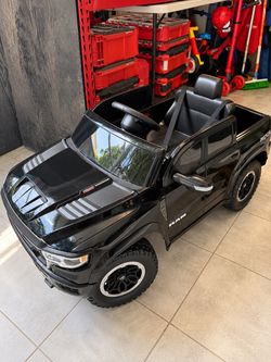 Black RAM Kids Electric Ride-On Truck