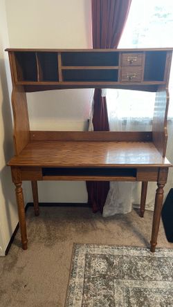 Ashley Oak Desk with Hutch – $100