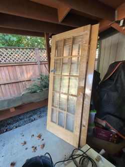 Set of 2 sixty inch wide doors new with hardware