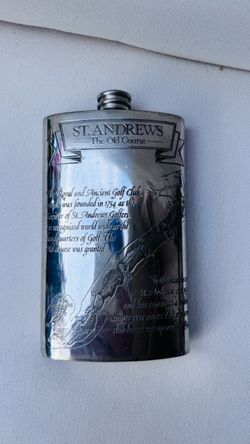 St. Andrews The Old Course Engraved Hip Flask