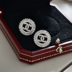 Luxury Earrings CC 925 Sterling Silver Designer Round Trendy Classy Elegant Party Event Prom