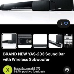 Yamaha Sound Bar with Wireless Subwoofer