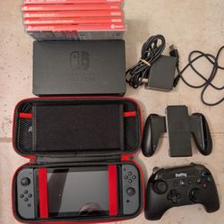 Nintendo Switch + 5 Games + Pro Controller + Case