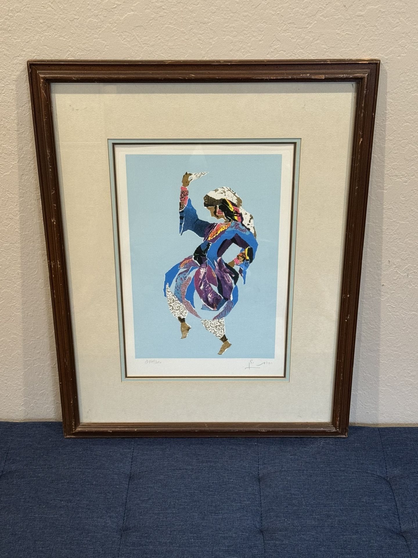 JUDITH YELLIN 1976 Signed Serigraph Print "Dancer" 287-300 Judaica
