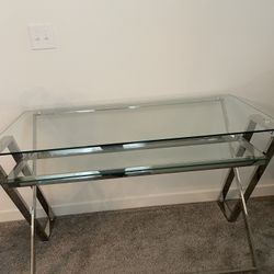 Beautiful, Modern Glass / Silver Desk