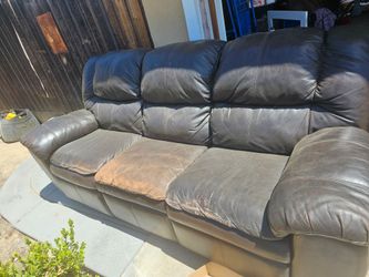 Dark Brown Leather Recliner Sofa