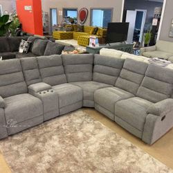 David Smoke Upholstered Reclining Sectional Sofa Coaster