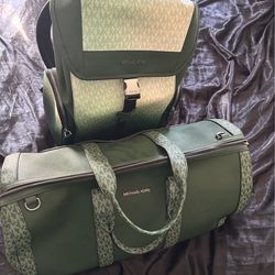 Michael kors duffle bag and bookbag bundle