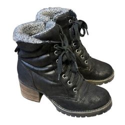 Carlos by Carlos Santana Chunky Black Heeled Boots Women’s Size 5.5