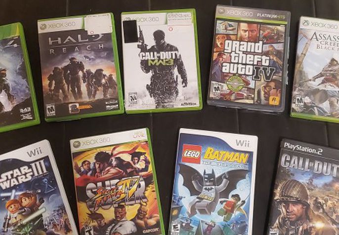 Wii, XBox 360, PS2 Games (COD, Halo, Assassin's Creed..)