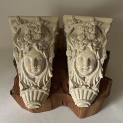 Vintage Collectible Set Of 2 Plaster Victorian Style Curtain Holders