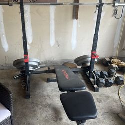 Olympic bar & rack & olympic  weights