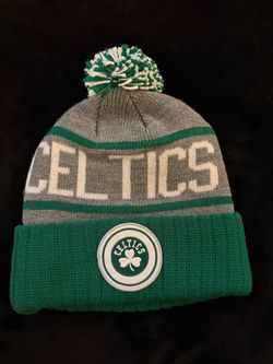 Mitchell & Ness Boston Celtics Knit Beanie Pom Hat Green/Gray/White NBA