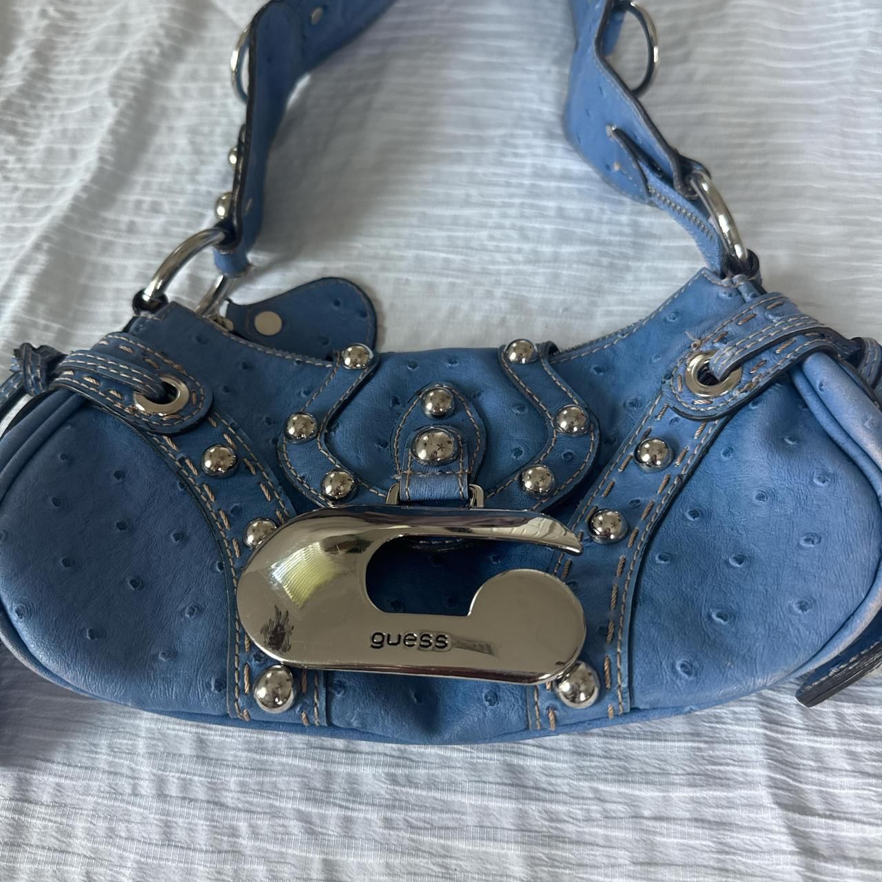 Vintage Blue Guess Croc Style Bag with