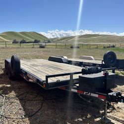 20ft And 24ft Car Trailers with winch, straps, ramps, spare 