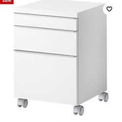 Drawer Unit On Casters, High Gloss White