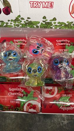 Squishy Cherries Stitch Squeeze Toys – 4 Pack