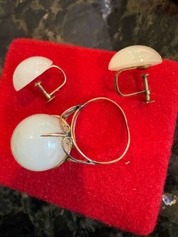Ring & Earrings Gold with Jade