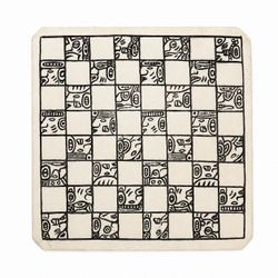 Vintage Aztec Mayan Style Chess Board Carved Resin Board Only