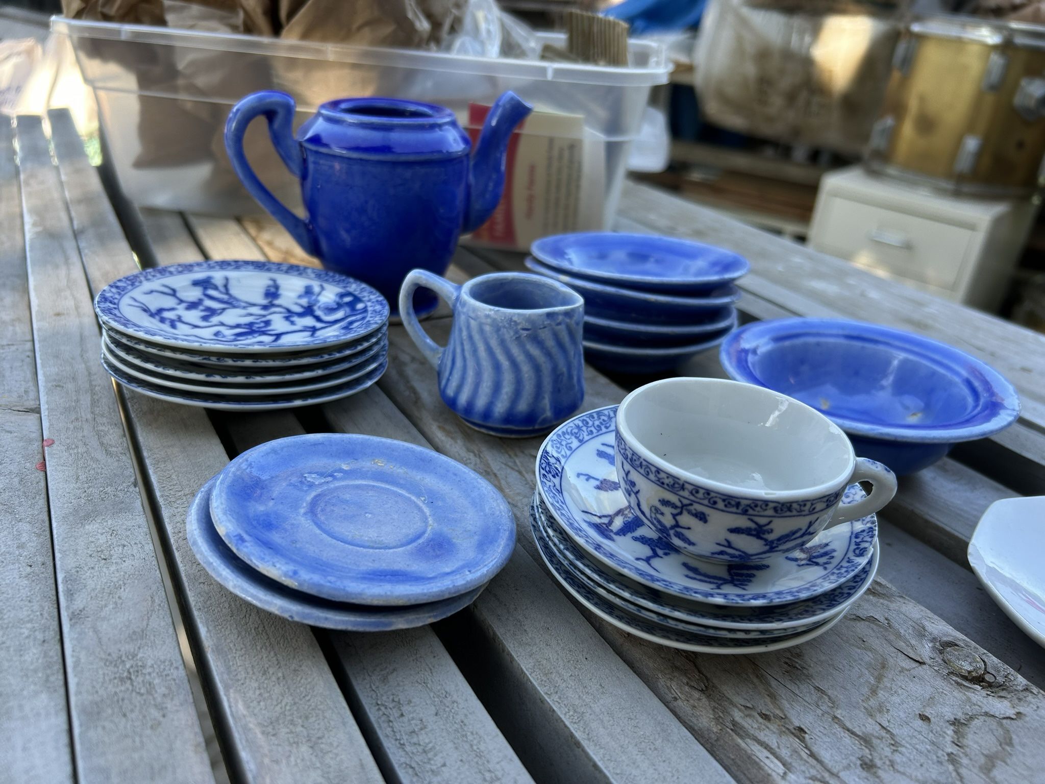 Blue Ceramic Children’s Tea Set