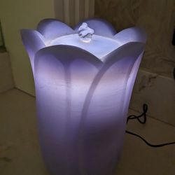 Table Decor Wax Water Fountain 8" Lavender Tulip Style 