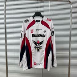 Balenciaga Sports Mesh Plain Weave Jersey Shirt 