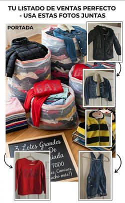 Lote de 3 Bolsas Grandes de Ropa Variada (¡Todo por $50!)