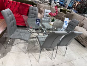 Modern Dining Set ✨ Grey Chairs