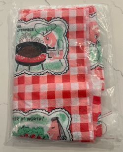 Vintage BBQ picnic tablecloth in original pkg never used