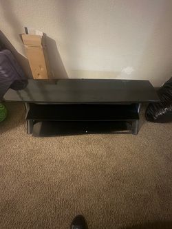 Black Glass 3-Tier TV Stand