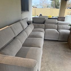 Electric Grey Sectional Couch 