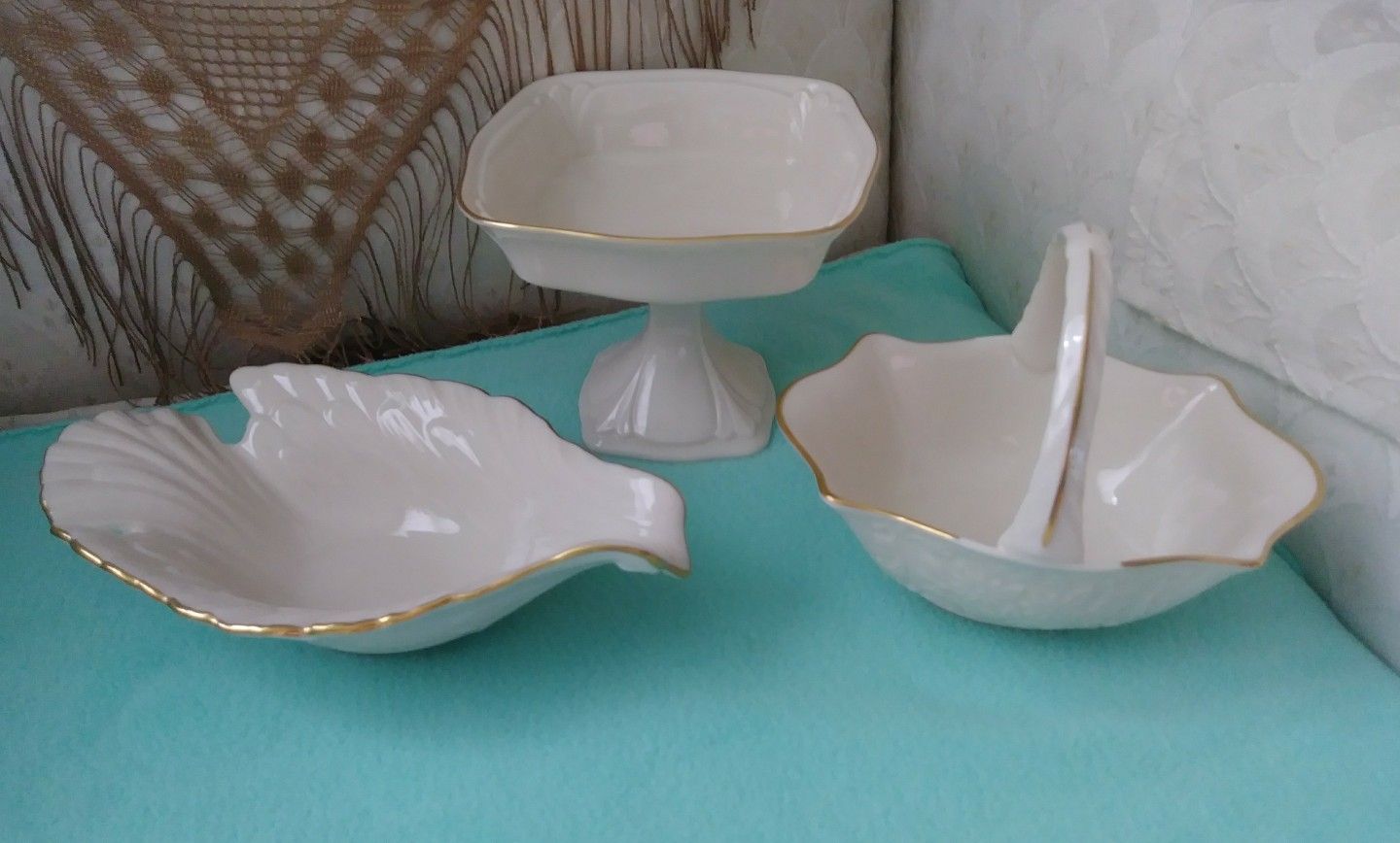 Lenox 3 Items Basket, Dove, & Pedestal