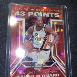 Kawhi Leonard 2019 Contenders Optic Playing the Numbers Game Red Cracked Ice #17