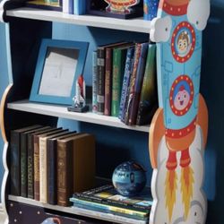 Outer space themed 3-Tier bookshelf / bookcase with storage drawer  