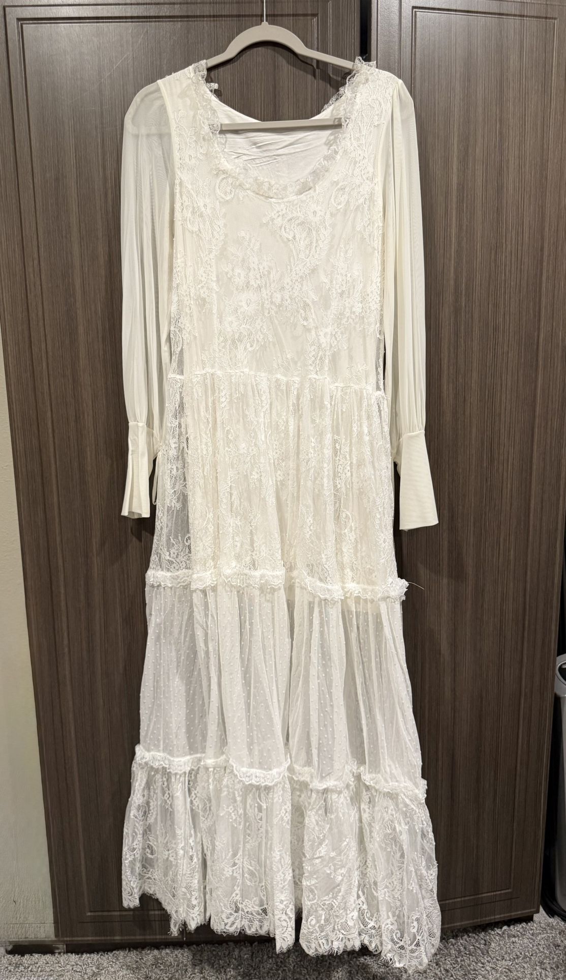 BlackMilk White Wedding Long Sleeve Maxi Dress - Limited (M)