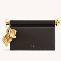JW PEI Holly Metal Pendent Embellished Clutch - Dark Brown 