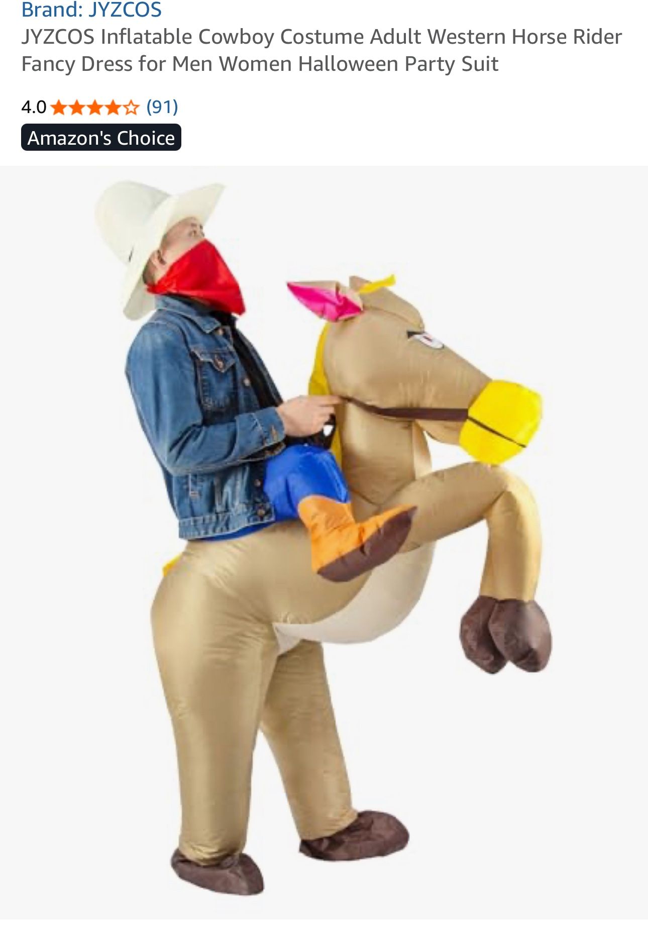 Cowboy inflatable adult costume