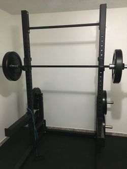ETE Fitness Deluxe Squat Rack 7.5 Bundle with Commercial Adjustable Bench