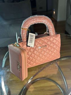 Bebe Quilted Mini Handbag and Wallet Set