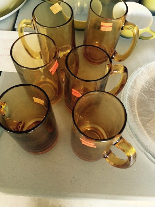 Vintage glassware from Diamond Shamrock gas station