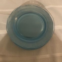 Fostoria Fairfax Blue Salad Plates