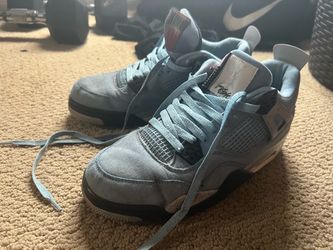 Air Jordan 4 Retro Blue Suede Sneakers